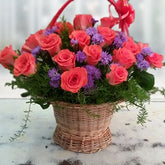 orange-rose-and-blue-daisy